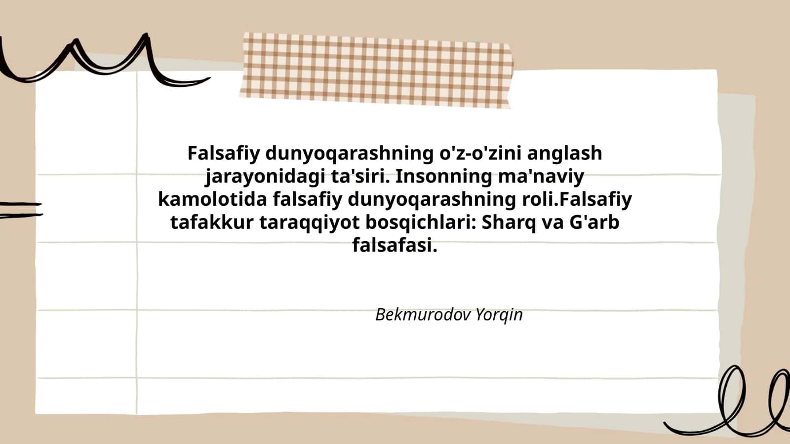 Falsafiy dunyoqarashning o'z-o'zini anglash jarayonidagi ta'siri 1