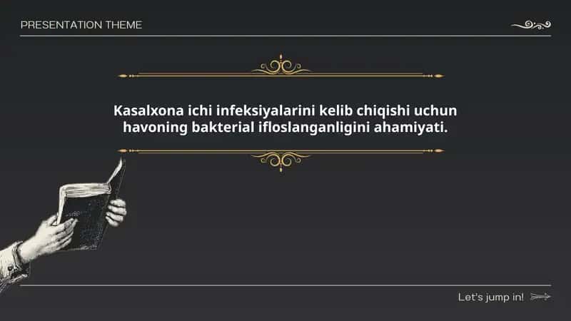 Kasalxona ichi infeksiyalarini kelib chiqishi uchun havoning bakterial ifloslanganligini ahamiyati 1