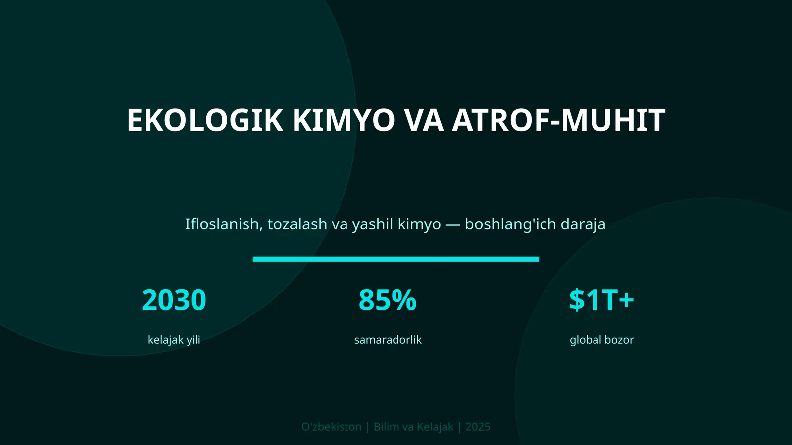 Ekologik kimyo va atrof-muhit 1