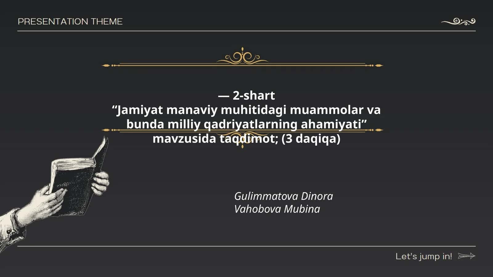 Jamiyat manaviy muhitidagi muammolar va bunda milliy qadriyatlarning ahamiyati 1