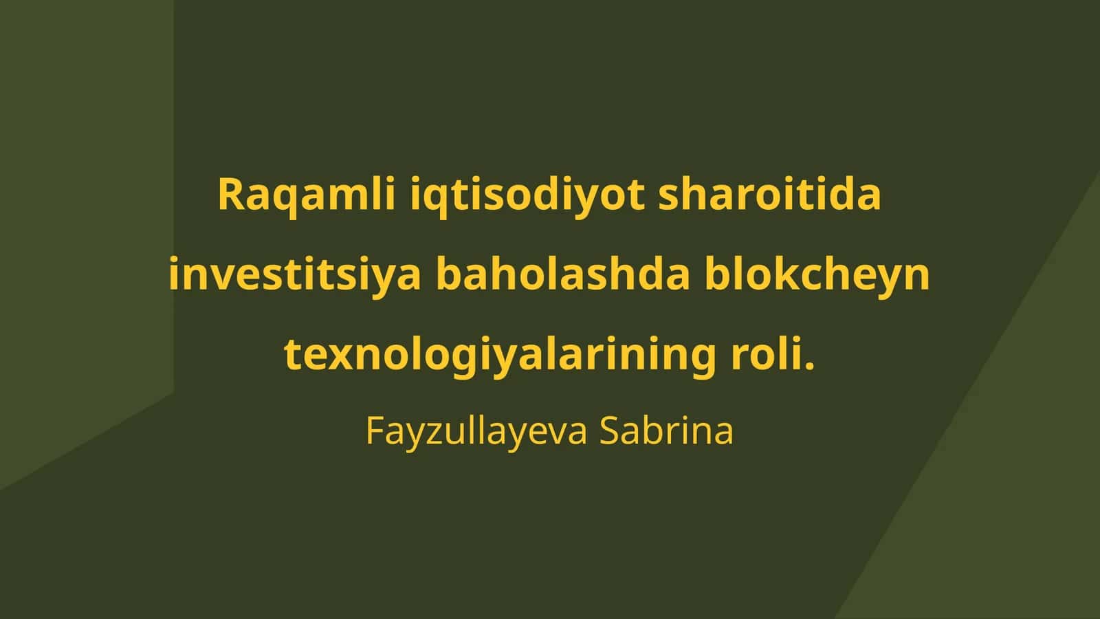 Raqamli Iqtisodiyot Sharoitida Investitsiya Baholashda Blokcheyn Texnologiyalarining Roli 1