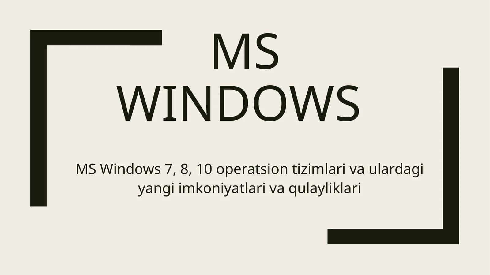 Ms Windows 1
