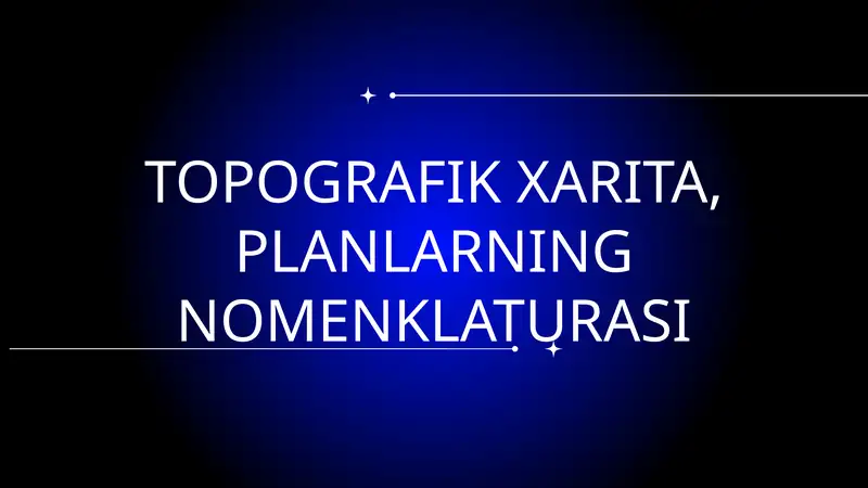 TOPOGRAFIK XARITA, PLANLARNING NOMENKLATURASI 1