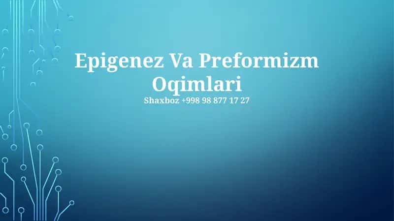 Epigenetika va Preformizm 1