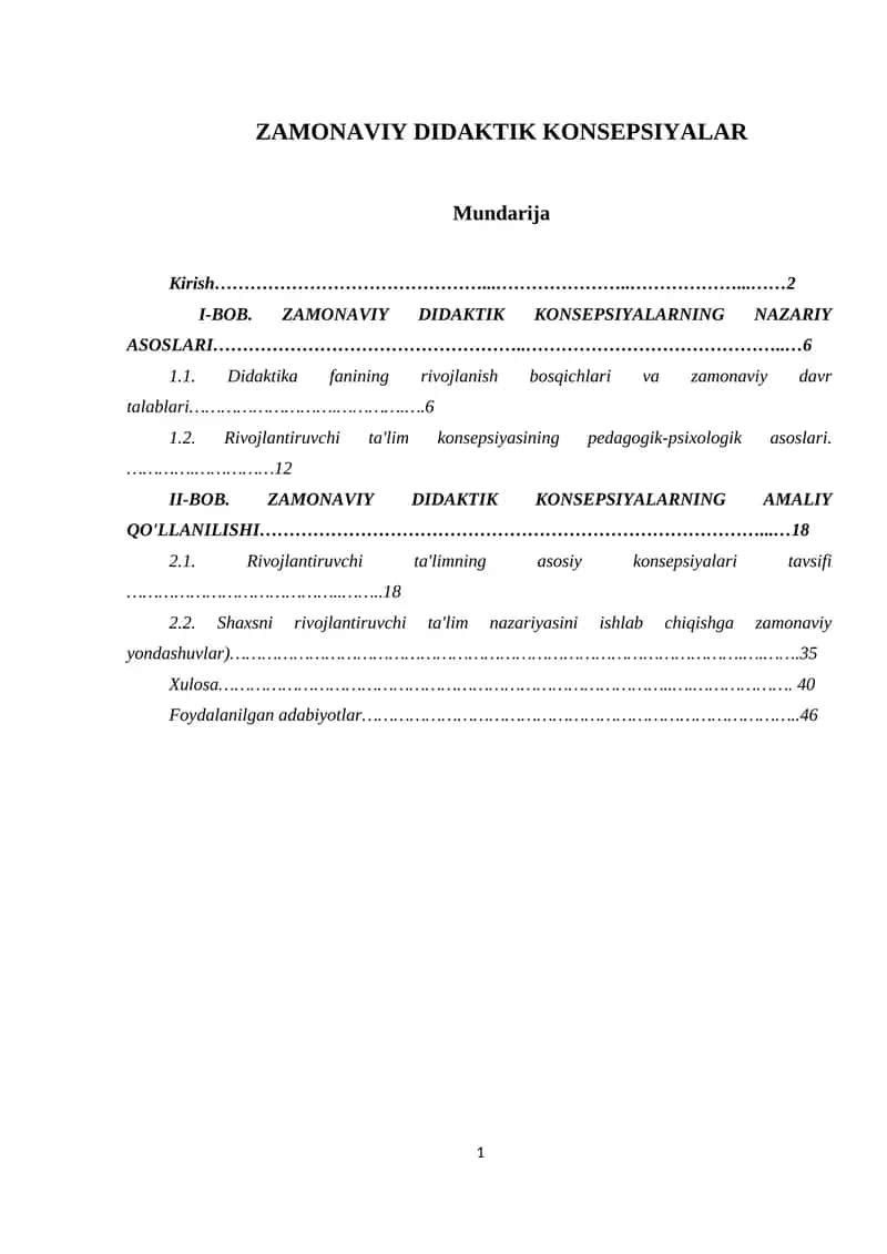ZAMONAVIY DIDAKTIK KONSEPSIYALAR 1