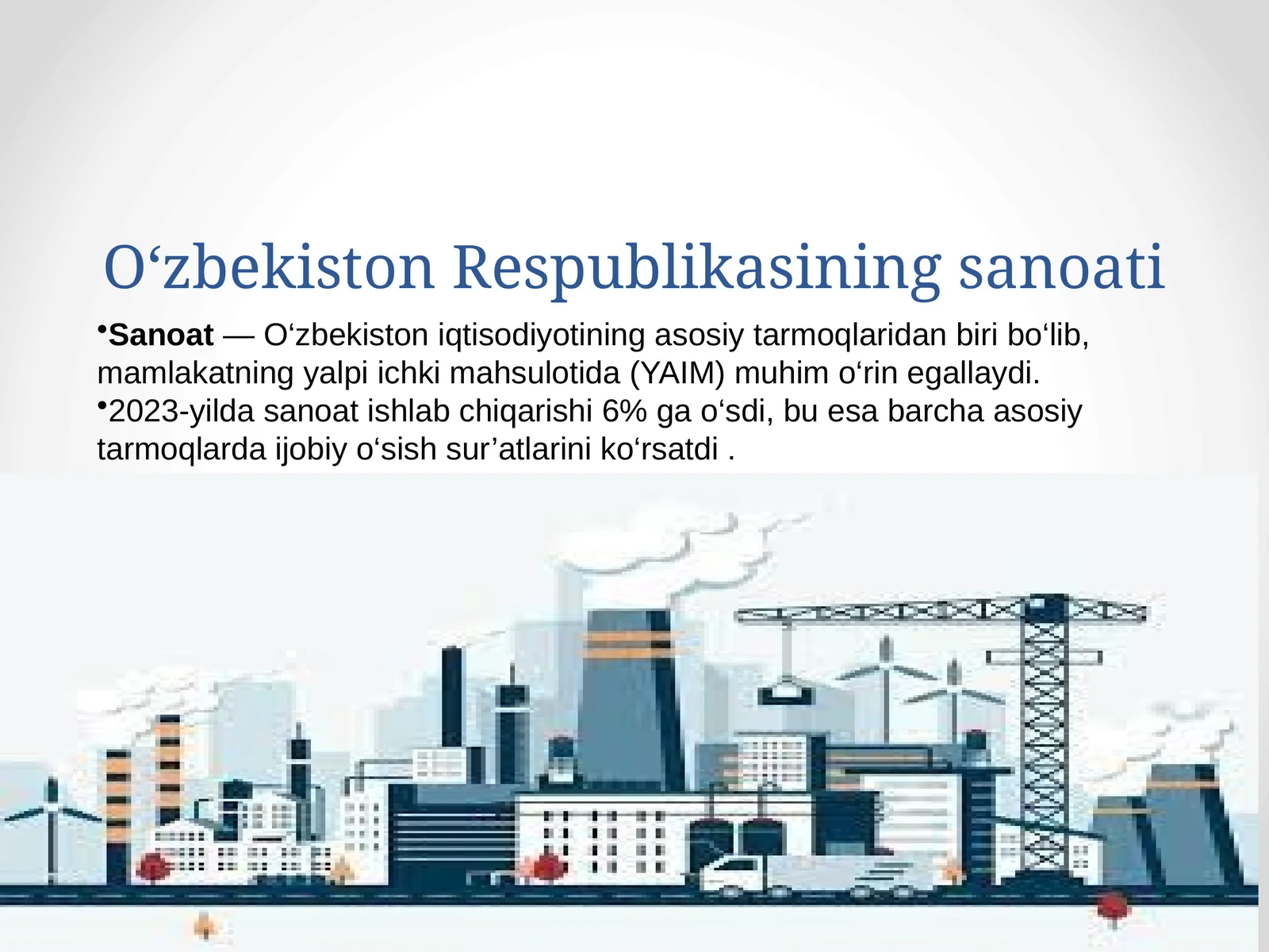 O‘zbekiston Respublikasining sanoati 1