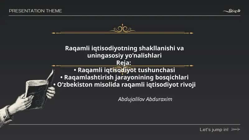 Raqamli iqtisodiyotning shakllanishi va uningasosiy yo‘nalishlari 1