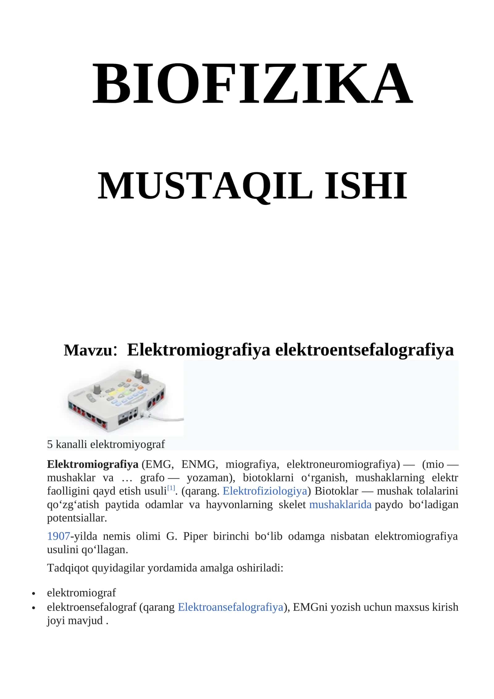 Elektromiografiya elektroentsefalografiya 1