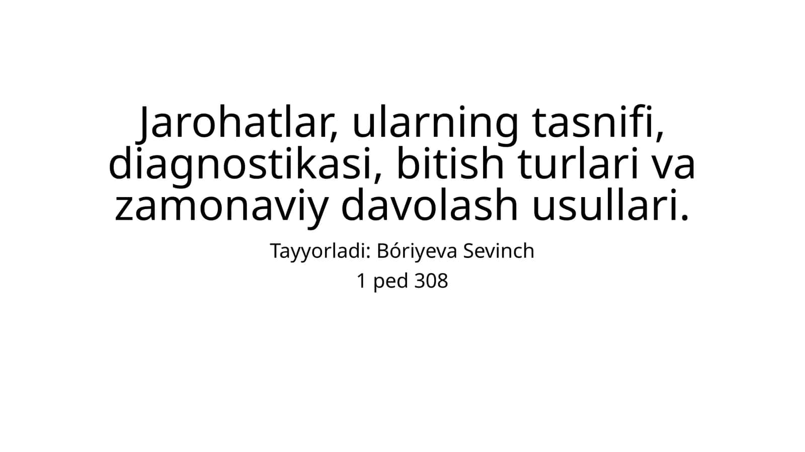 Jarohatlar 1