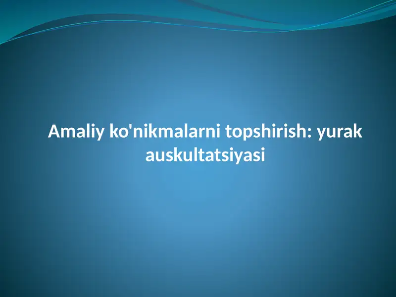 Yurak anatomiya va fiziologiyasi 1