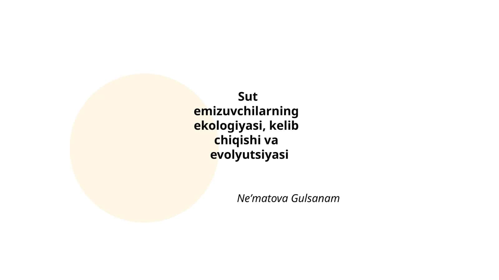 Sut emizuvchilarning ekologiyasi, kelib chiqishi va evolyutsiyasi 1