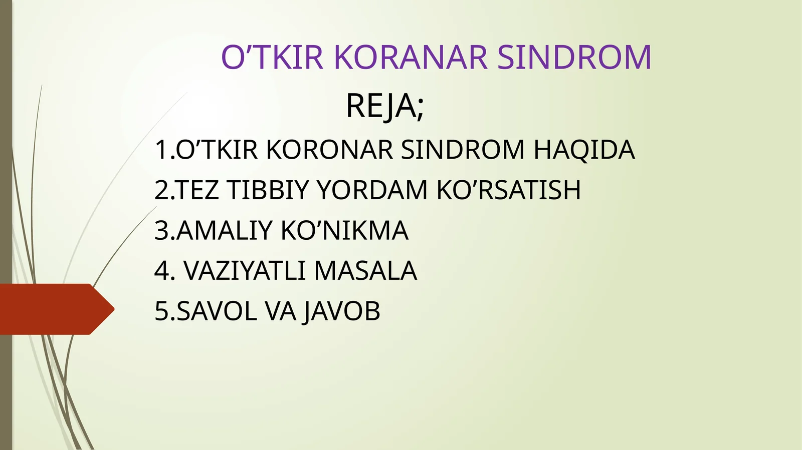 O’TKIR KORANAR SINDROM 1