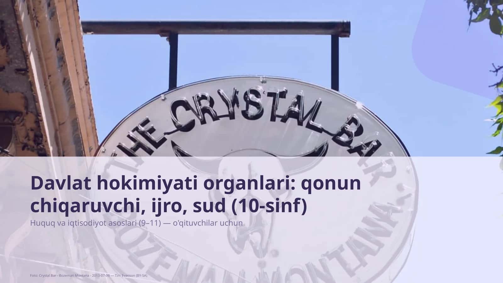 Davlat hokimiyati organlari: qonun chiqaruvchi, ijro, sud (10-sinf) 1