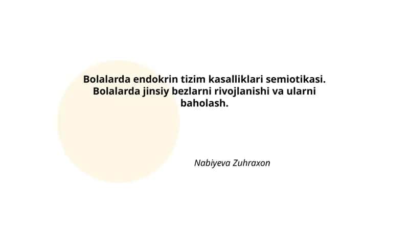 Bolalarda endokrin tizim kasalliklari semiotikasi 1