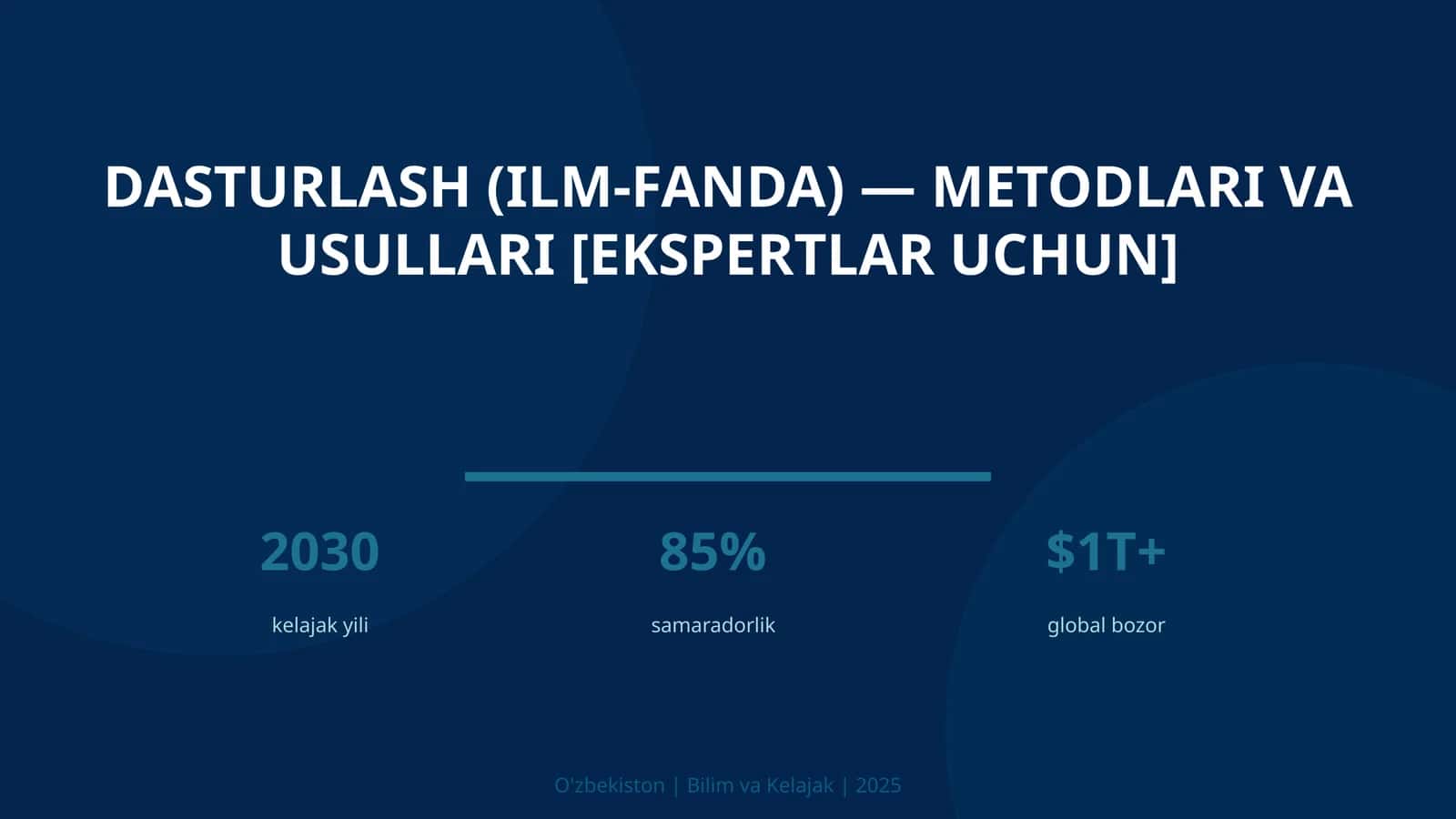 Dasturlash (ilm-fanda) — metodlari va usullari [ekspertlar uchun] 1