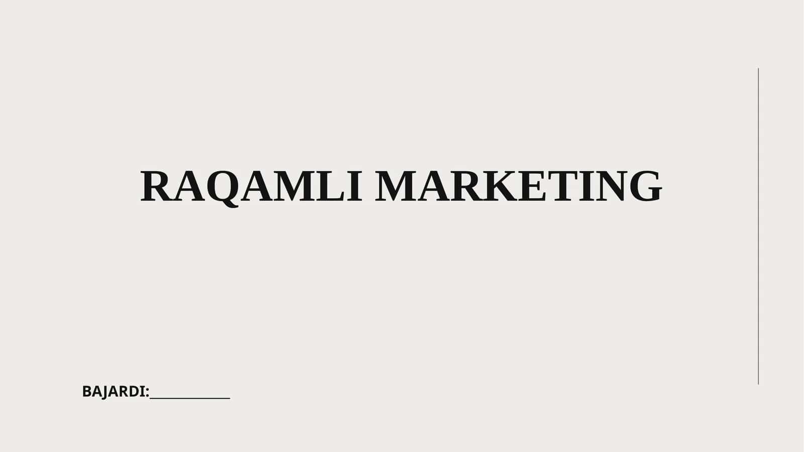 RAQAMLI MARKETING 1