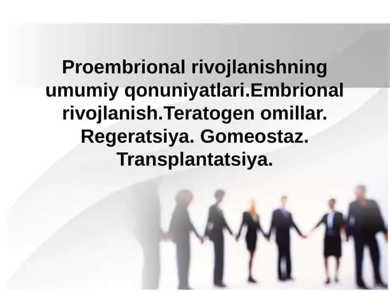 Proembrional rivojlanishning umumiy qonuniyatlari 1