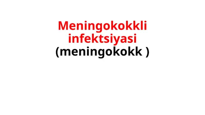 Meningokokkli infektsiyasi(meningokokk ) 1