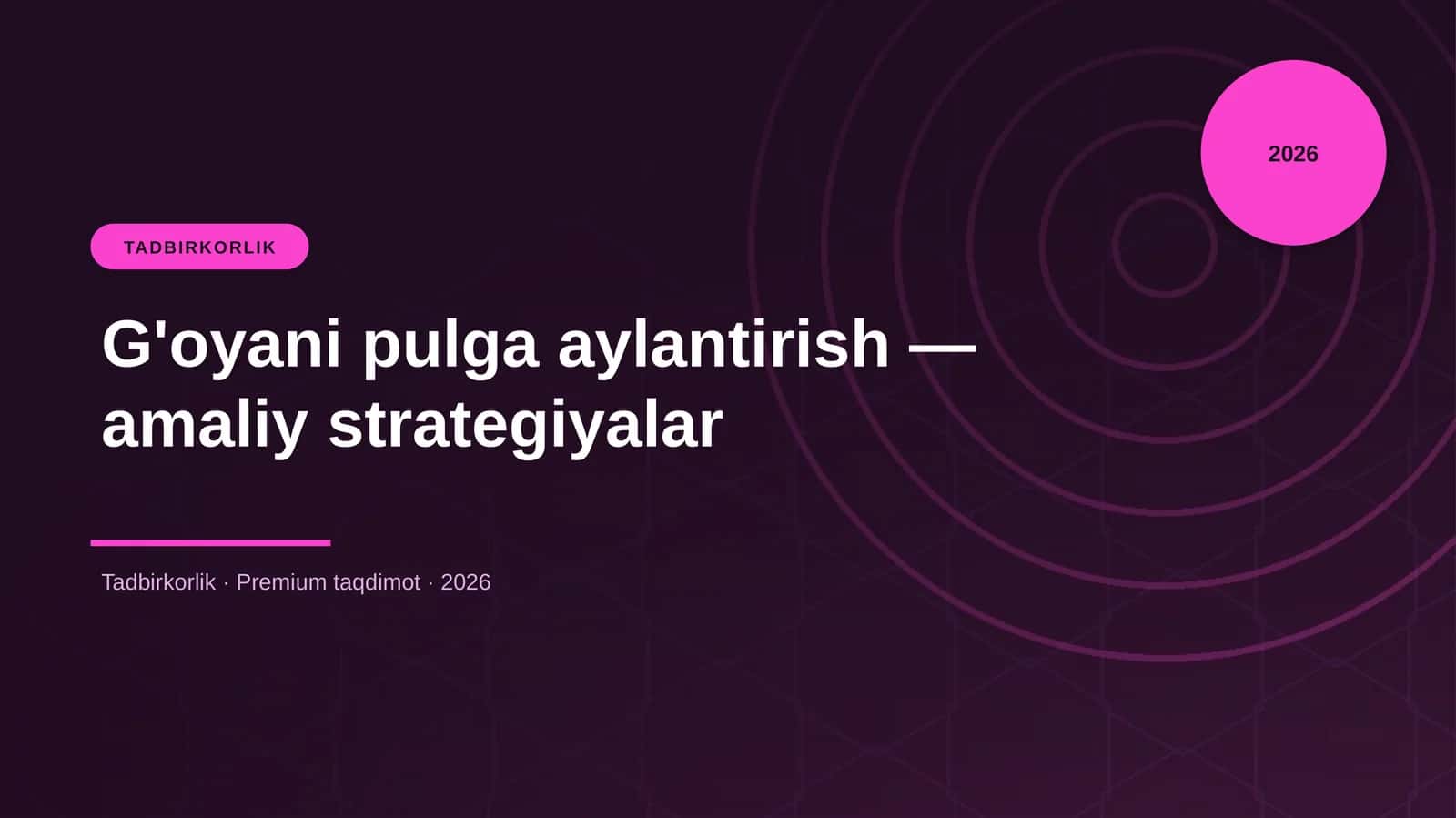 G'oyani pulga aylantirish — amaliy strategiyalar 1