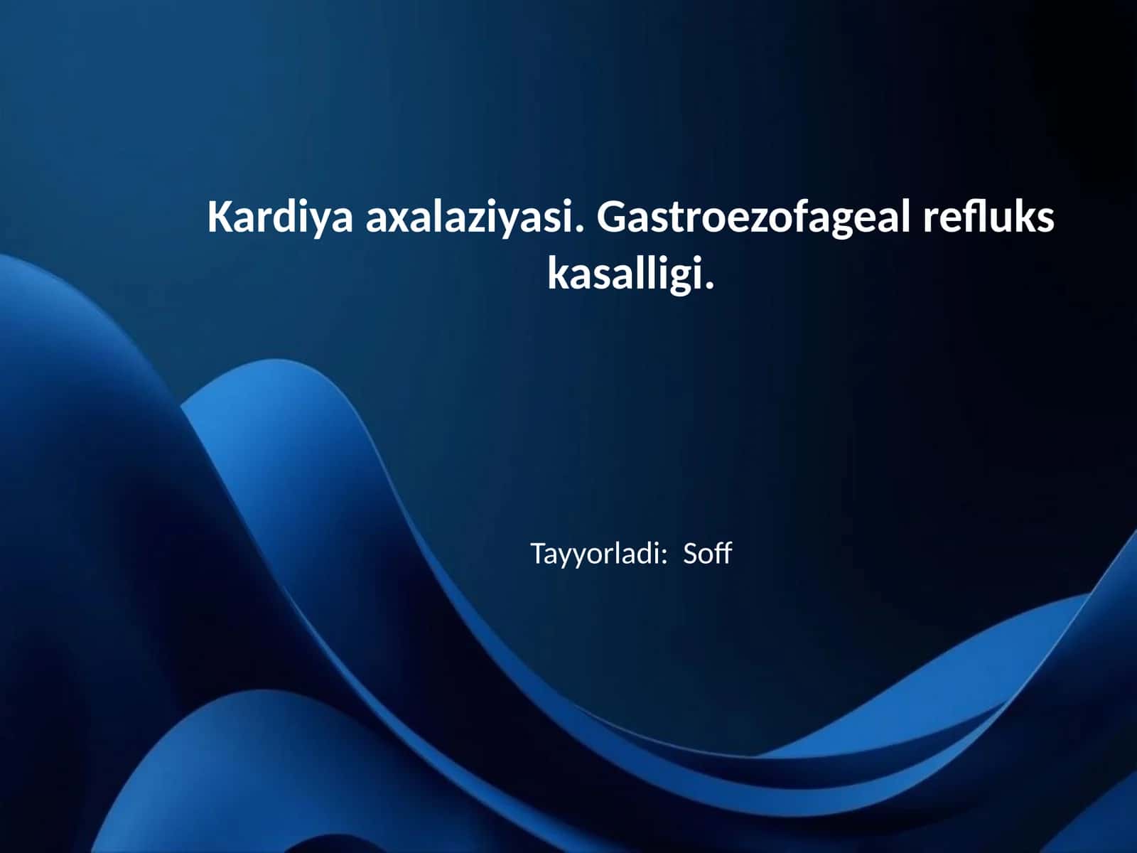 Kardiya axalaziyasi. Gastroezofageal refluks kasalligi 1