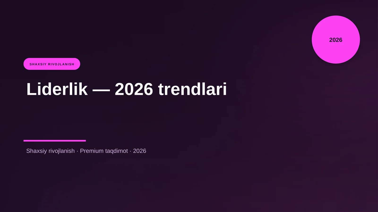 Liderlik — 2026 trendlari 1