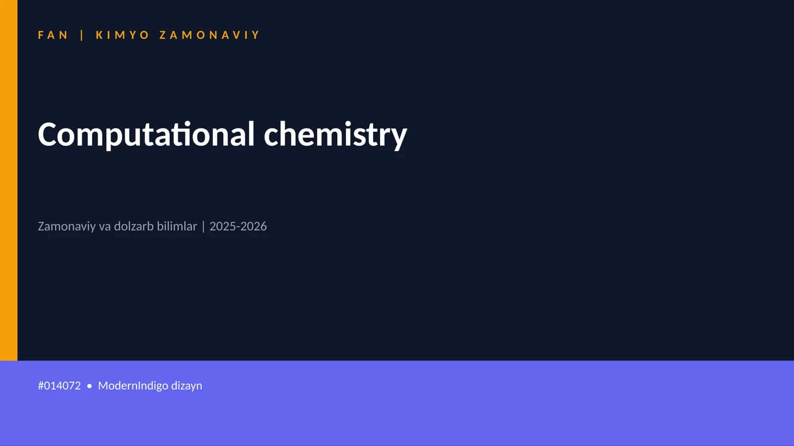 Computational chemistry 1
