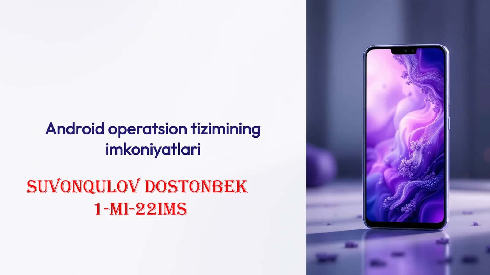 Android operatsion tizimining imkoniyatlari 1