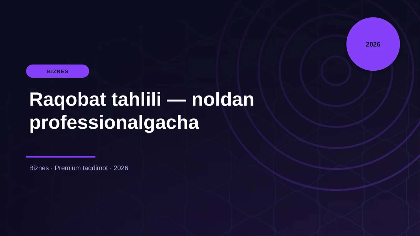 Raqobat tahlili — noldan professionalgacha 1