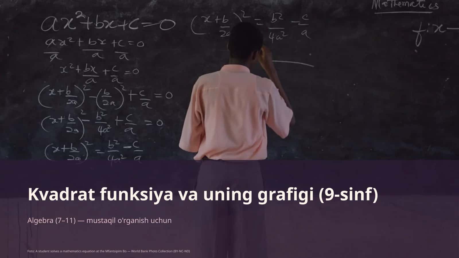 Kvadrat funksiya va uning grafigi (9-sinf) 1