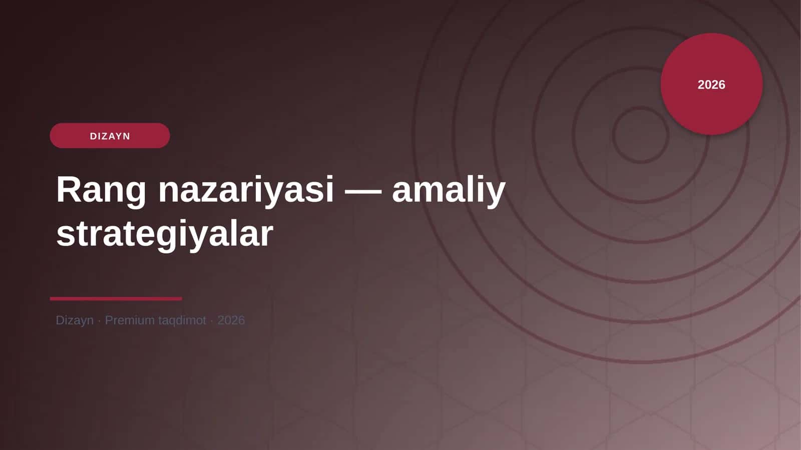 Rang nazariyasi — amaliy strategiyalar 1