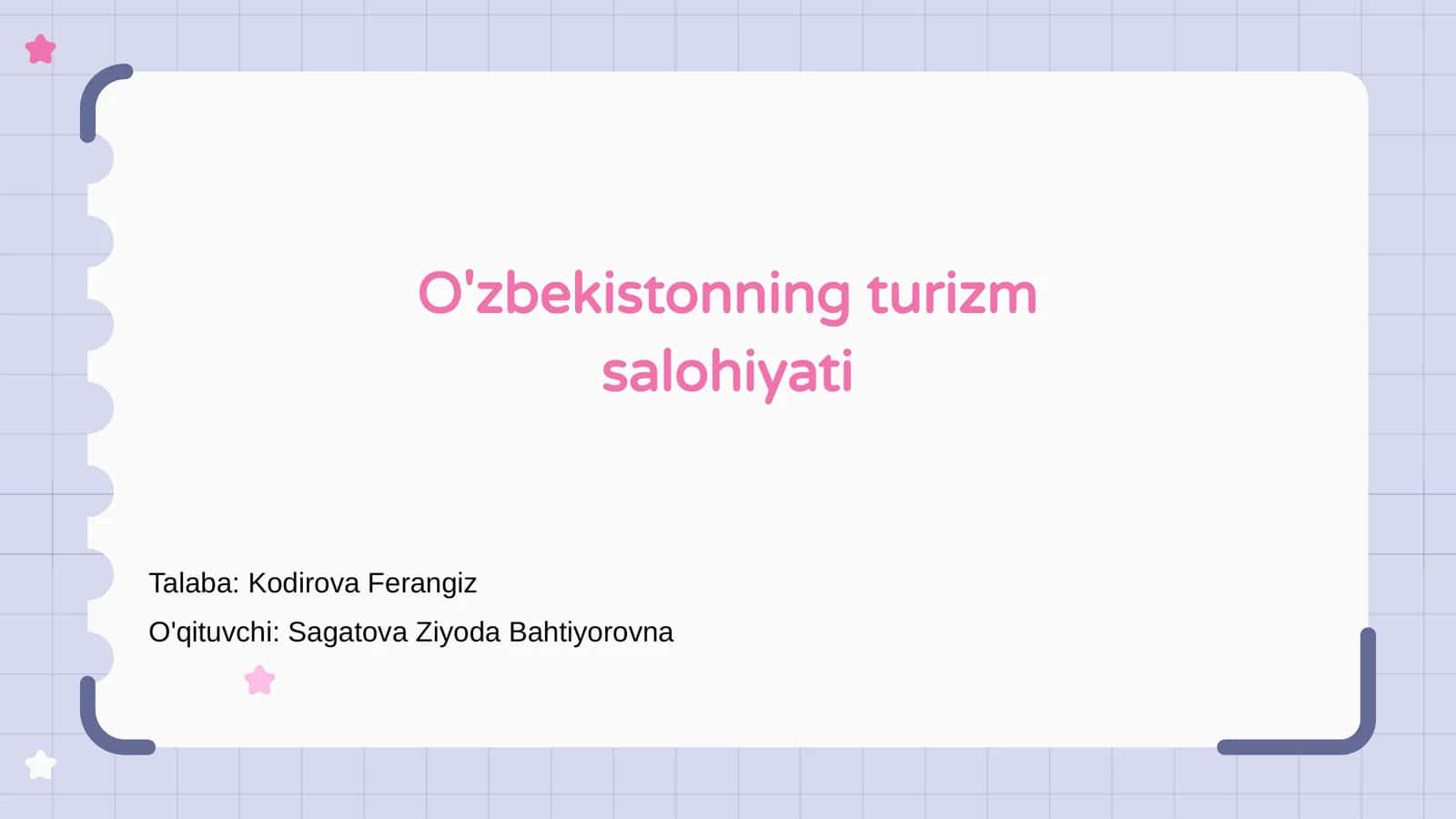 O'zbekistonning turizm salohiyati 1