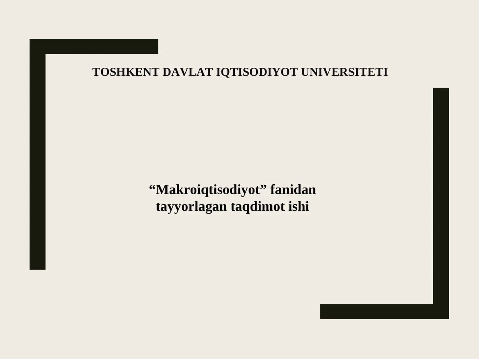 Xitoy Makroiqtisodiyoti tayyorlagan taqdimot ishi 1
