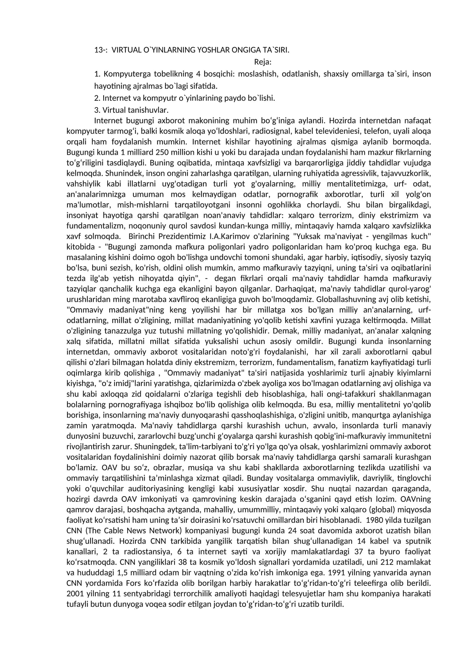 VIRTUAL O`YINLARNING YOSHLAR ONGIGA TA`SIRI 1
