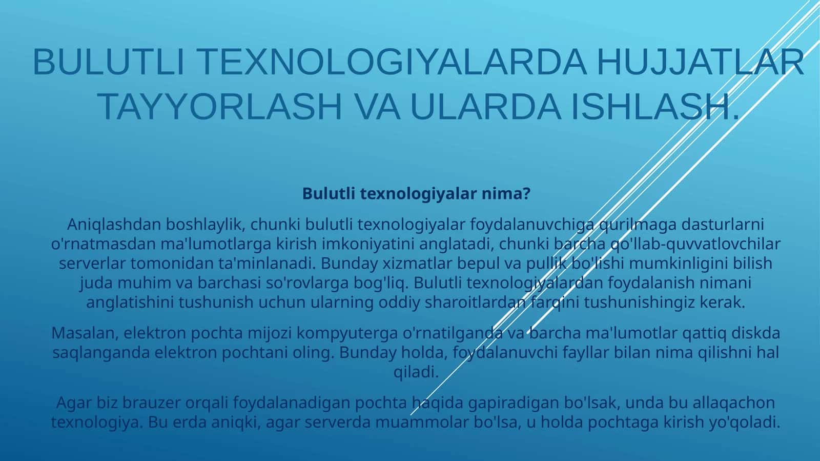 Bulutli texnologiyalarda hujjatlar tayyorlash va ularda ishlash 1