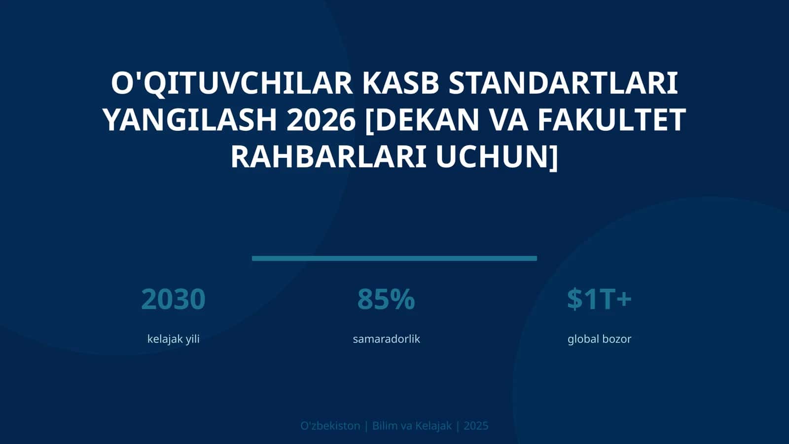 O'qituvchilar kasb standartlari yangilash 2026 [dekan va fakultet rahbarlari uchun] 1