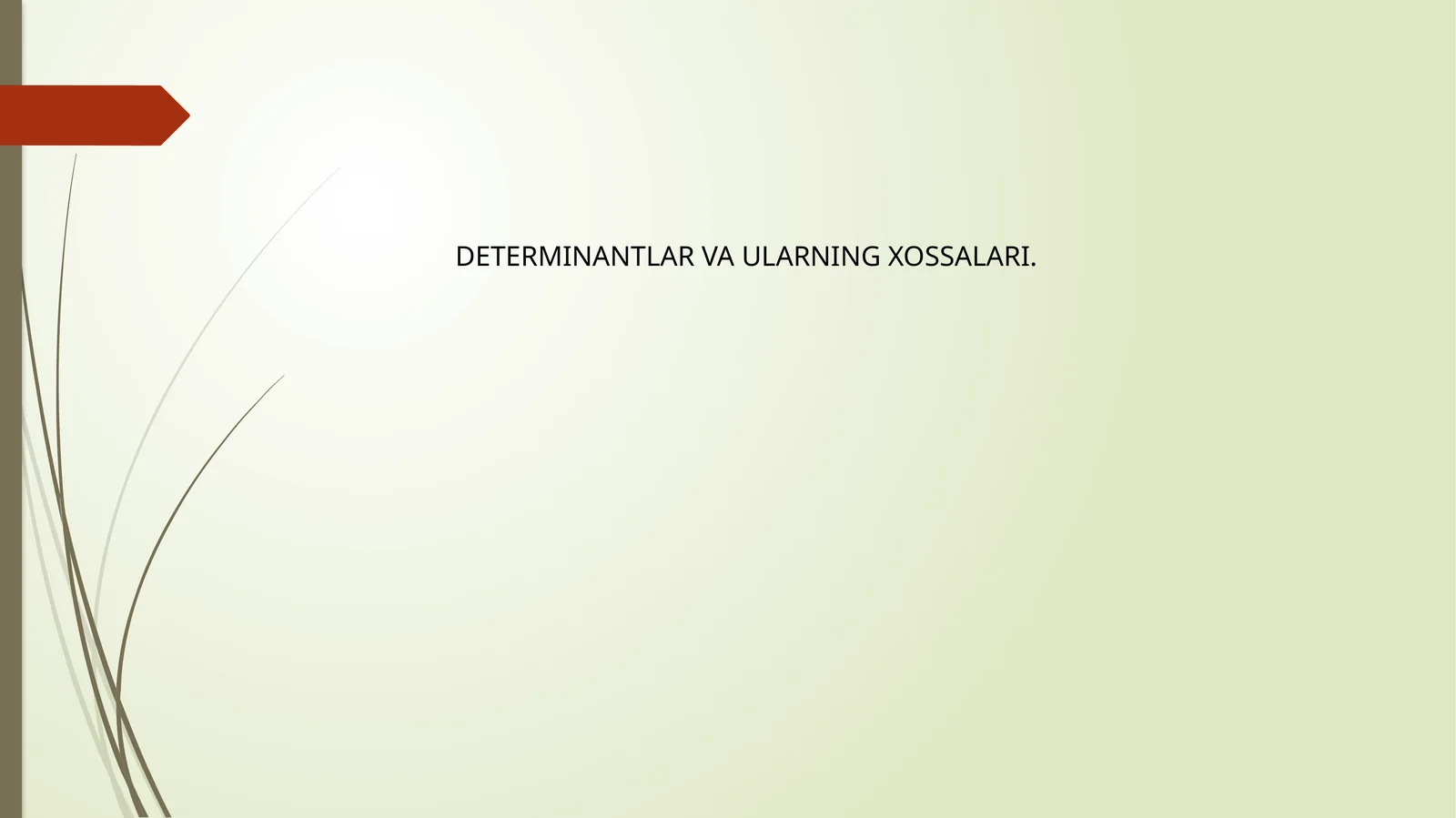 DETERMINANTLAR VA ULARNING XOSSALARI 1