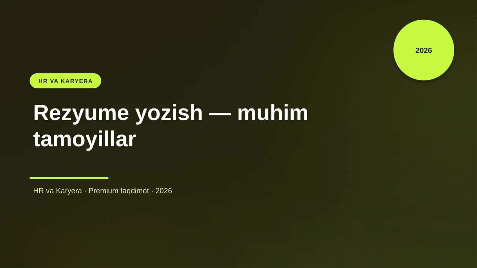 Rezyume yozish — muhim tamoyillar 1