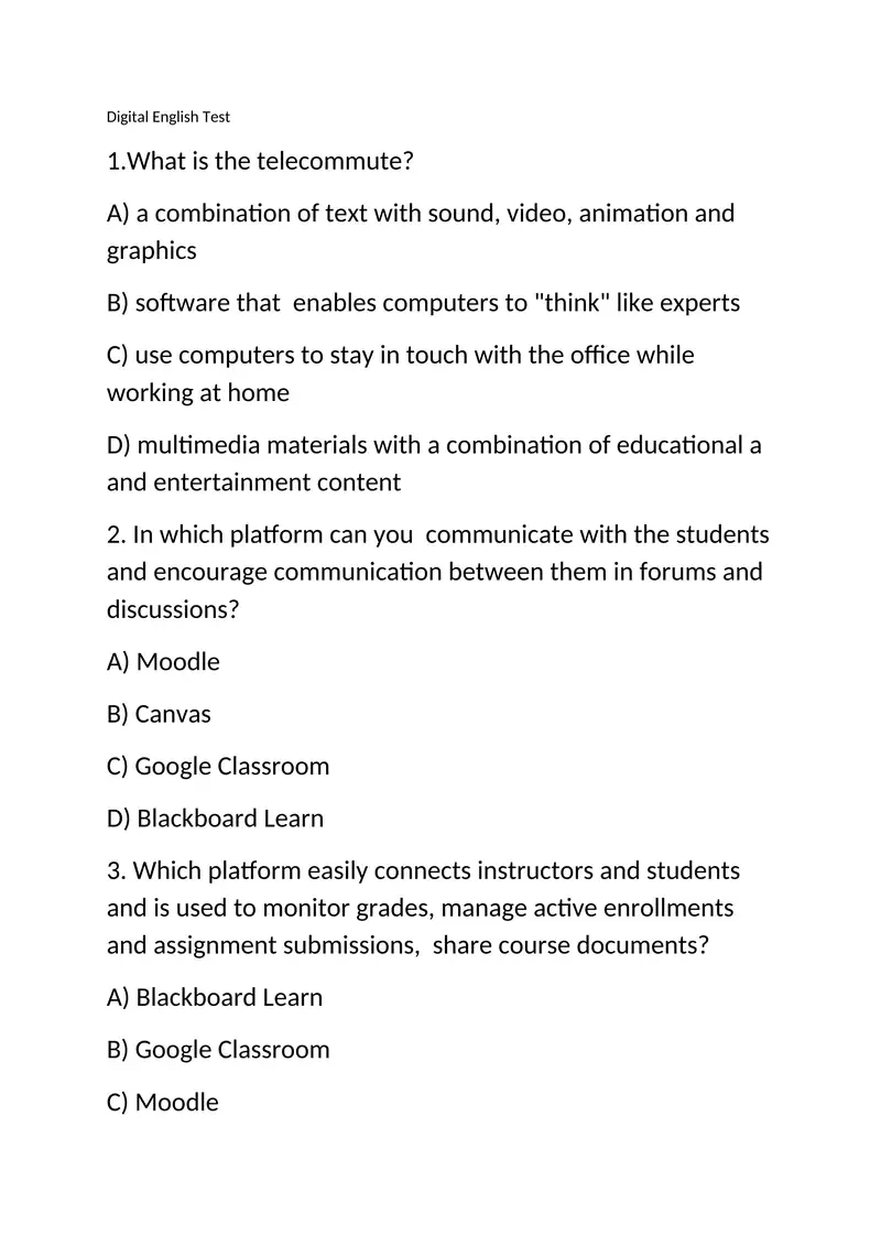 Digital English Test 1