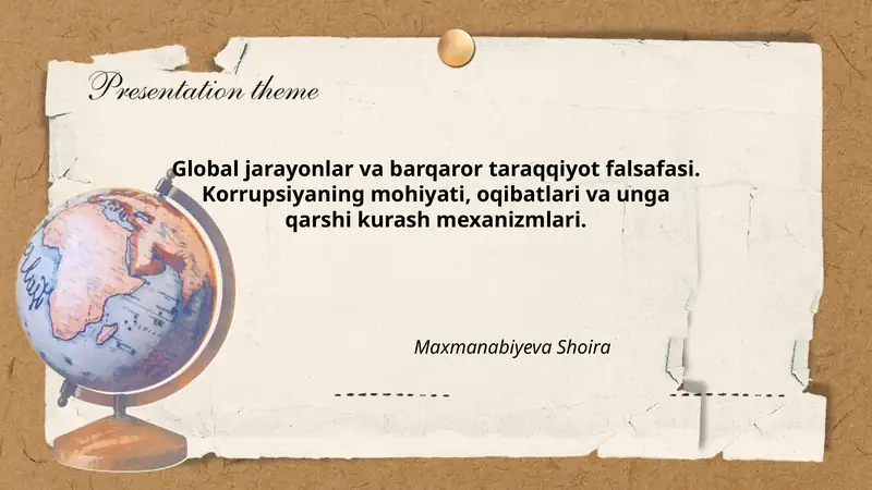 Global jarayonlar va barqaror taraqqiyot falsafasi 1