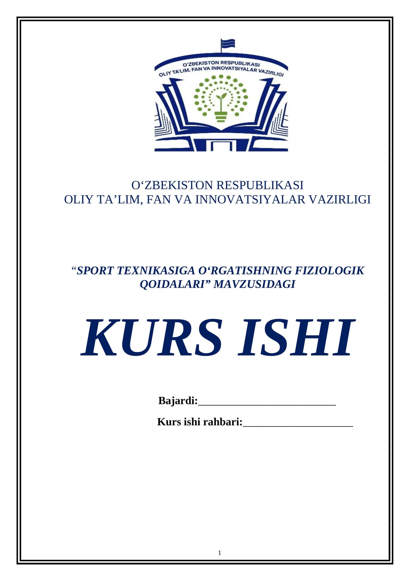 Sport texnikasiga o‘rgatishning fiziologik qoidalari 1