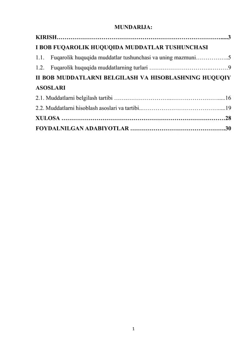 Muddatlarni hisoblash. Muddatlarni belgilash 1
