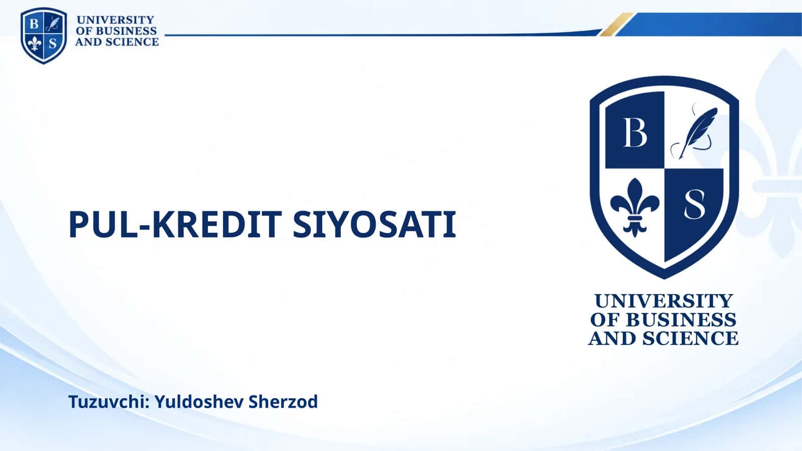 PUL-KREDIT SIYOSATI 1