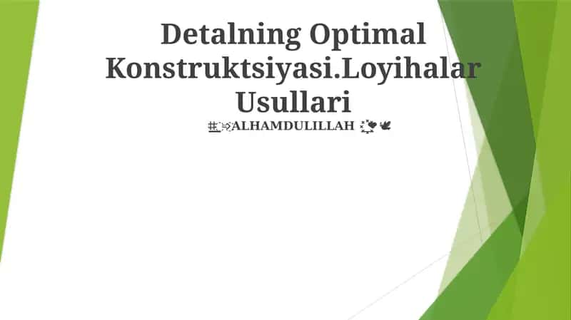 Loyihalar Usullari 1