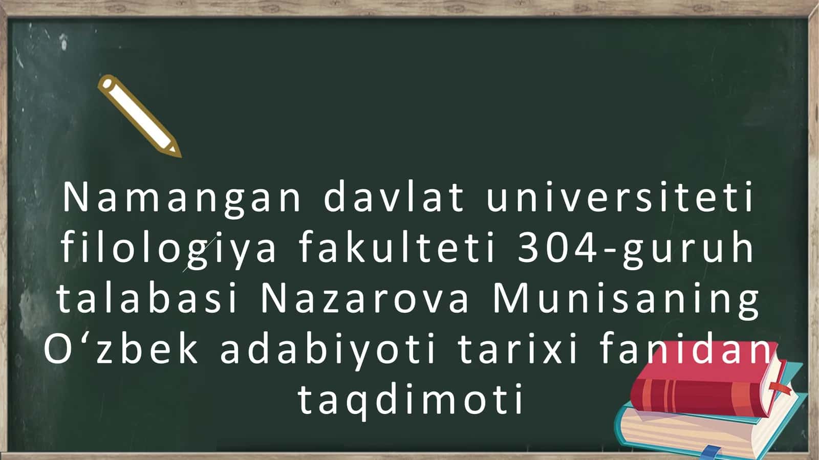 Nazarova Munisan Oʻzbek adabiyoti tarixi darsi 1