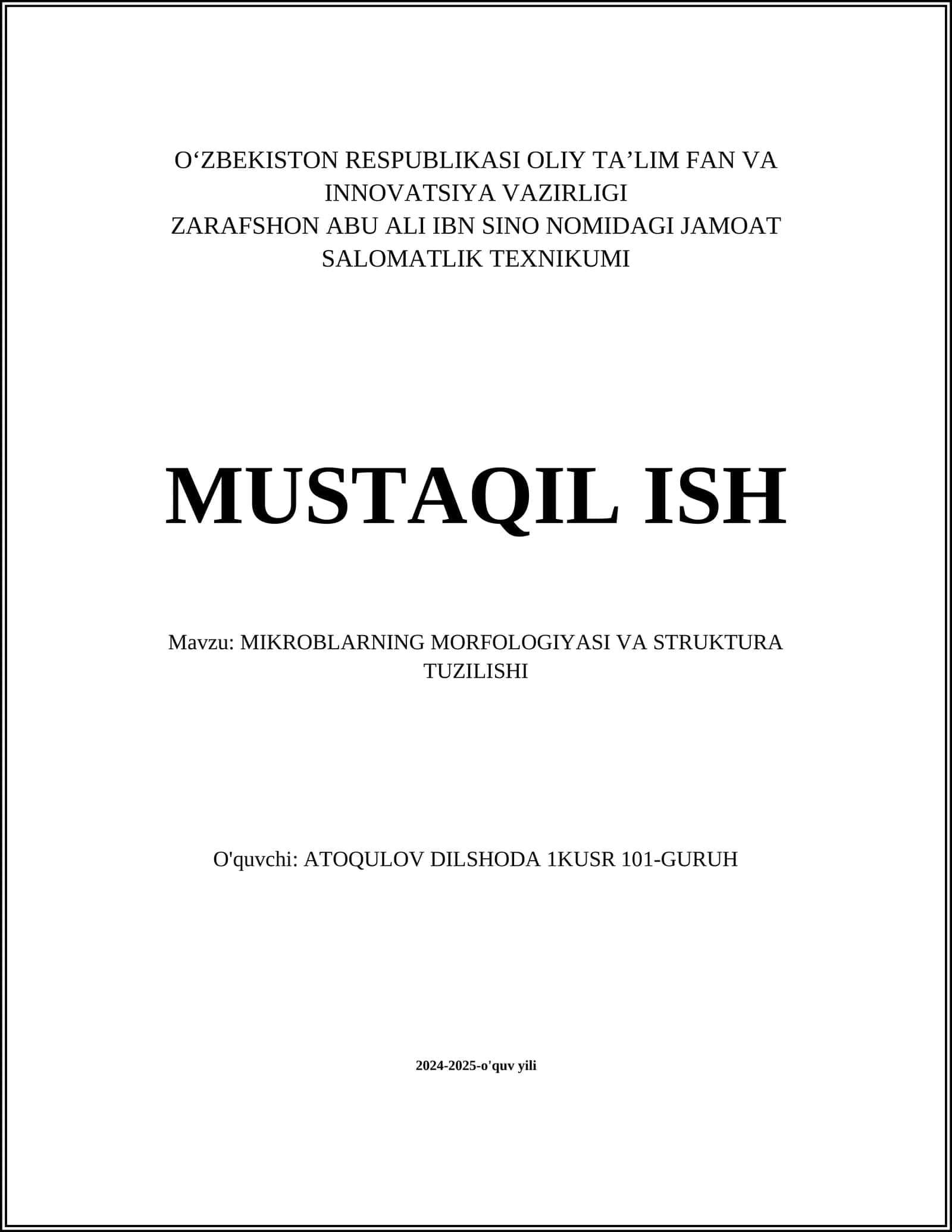 MIKROBLARNING MORFOLOGIYASI VA STRUKTURA TUZILISHI 1