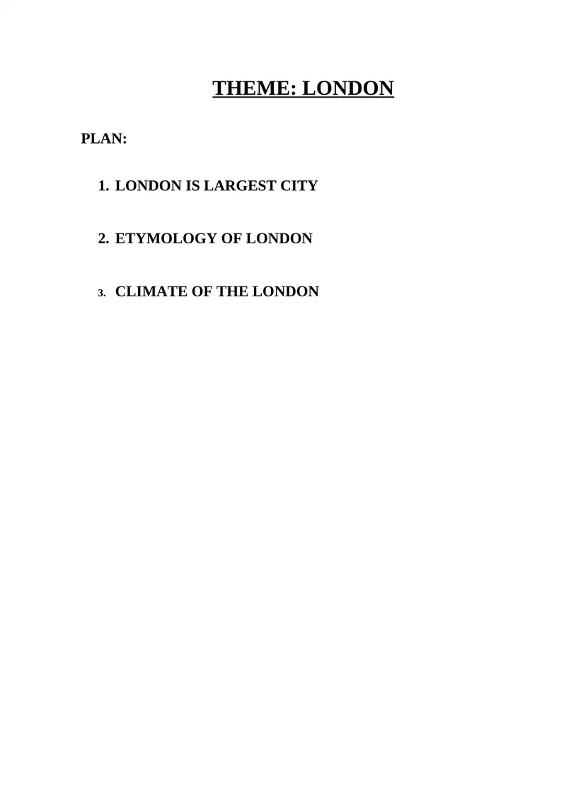 Mavzu: LONDON 1