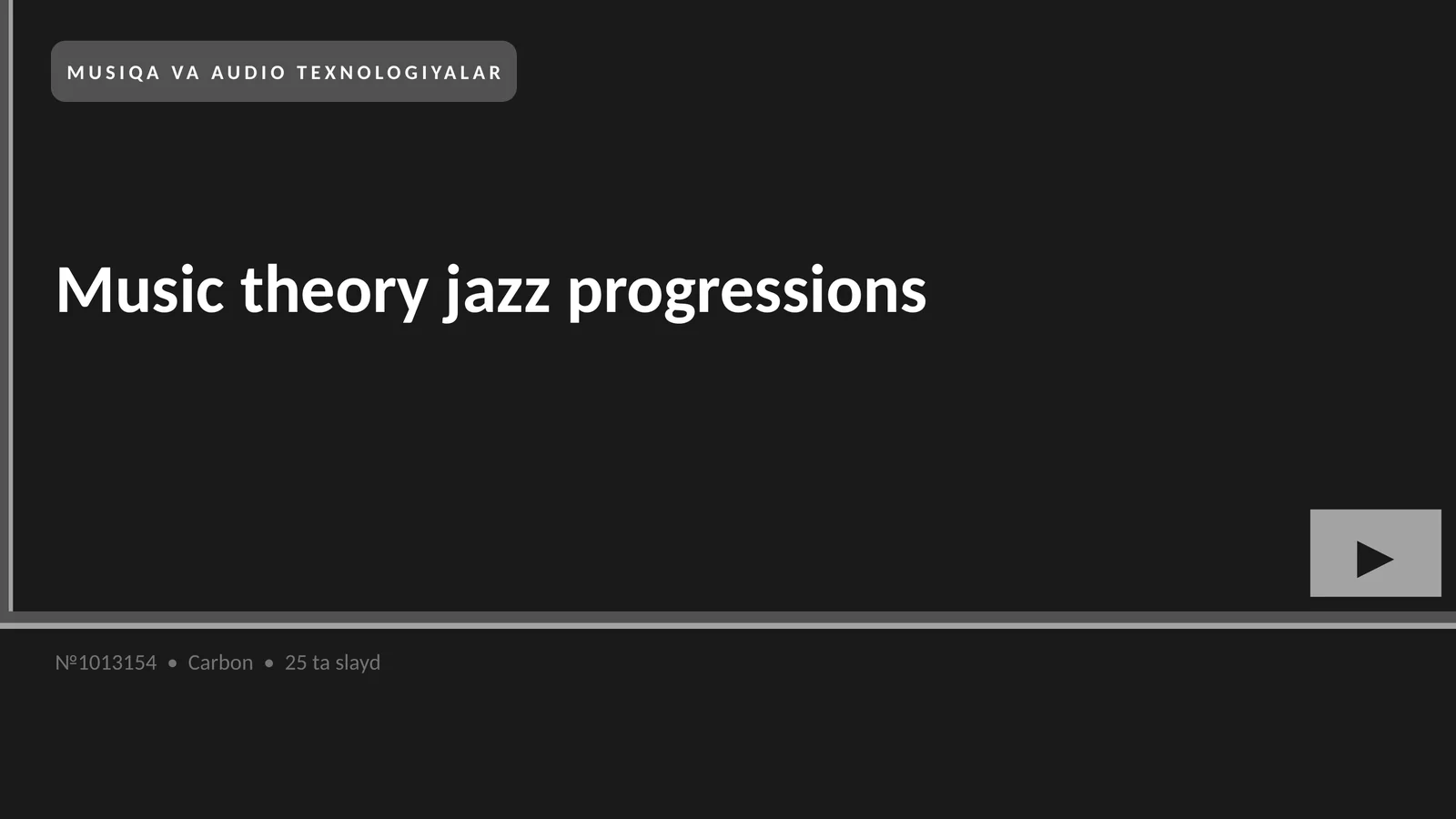 MUSIC THEORY JAZZ PROGRESSIONS 1