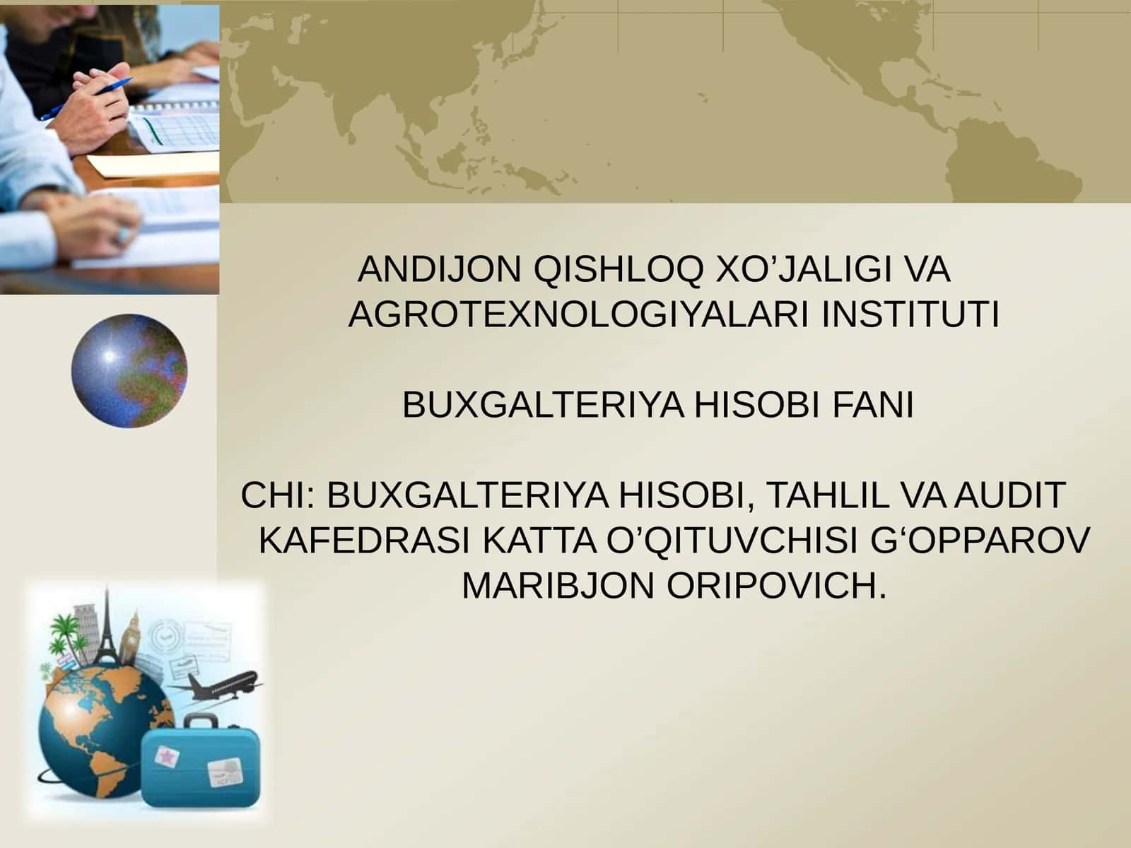 Buxgalteriya Hisobi Fani 1