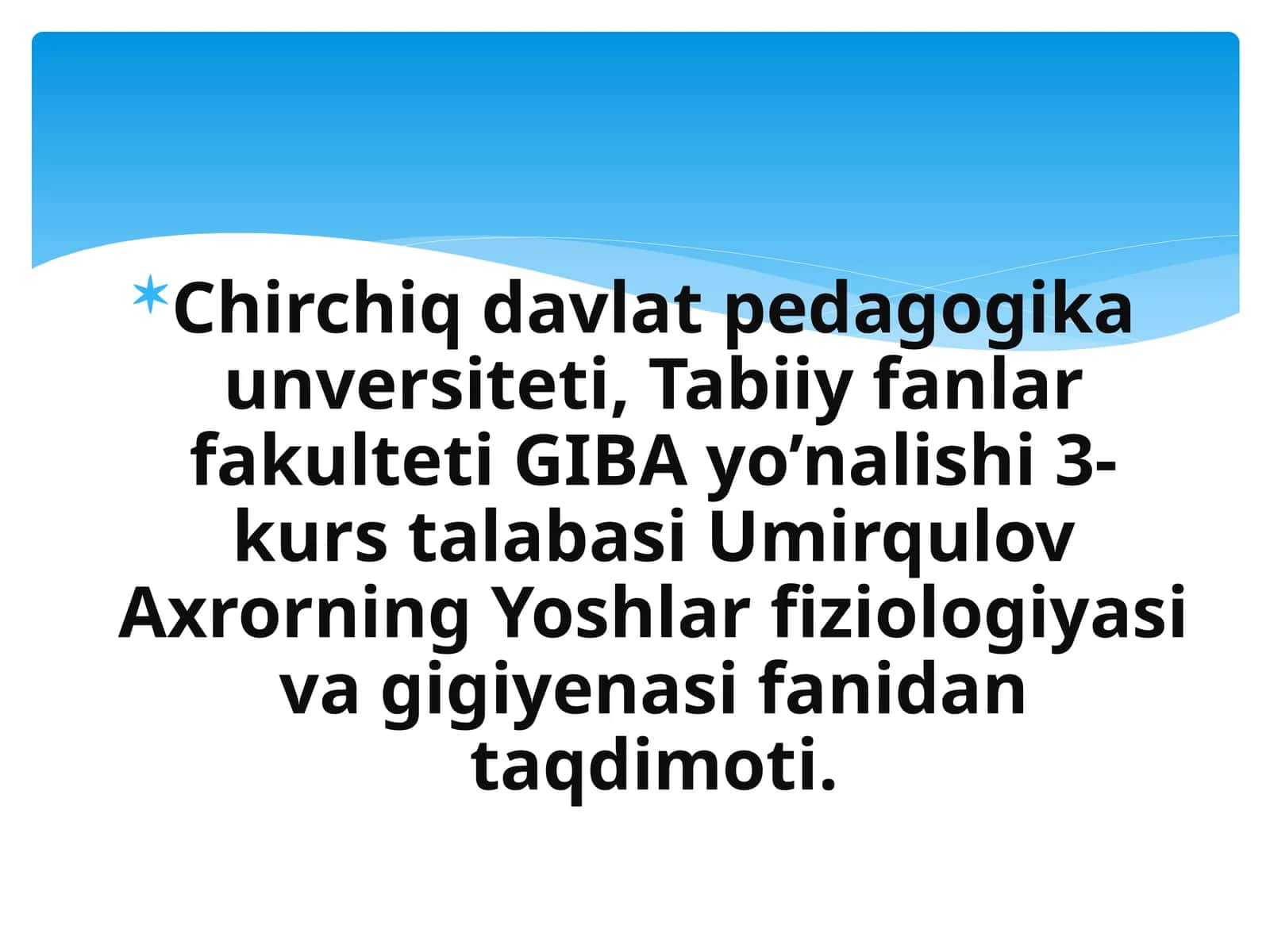 Yoshlar fiziologiyasi va gigiena 1