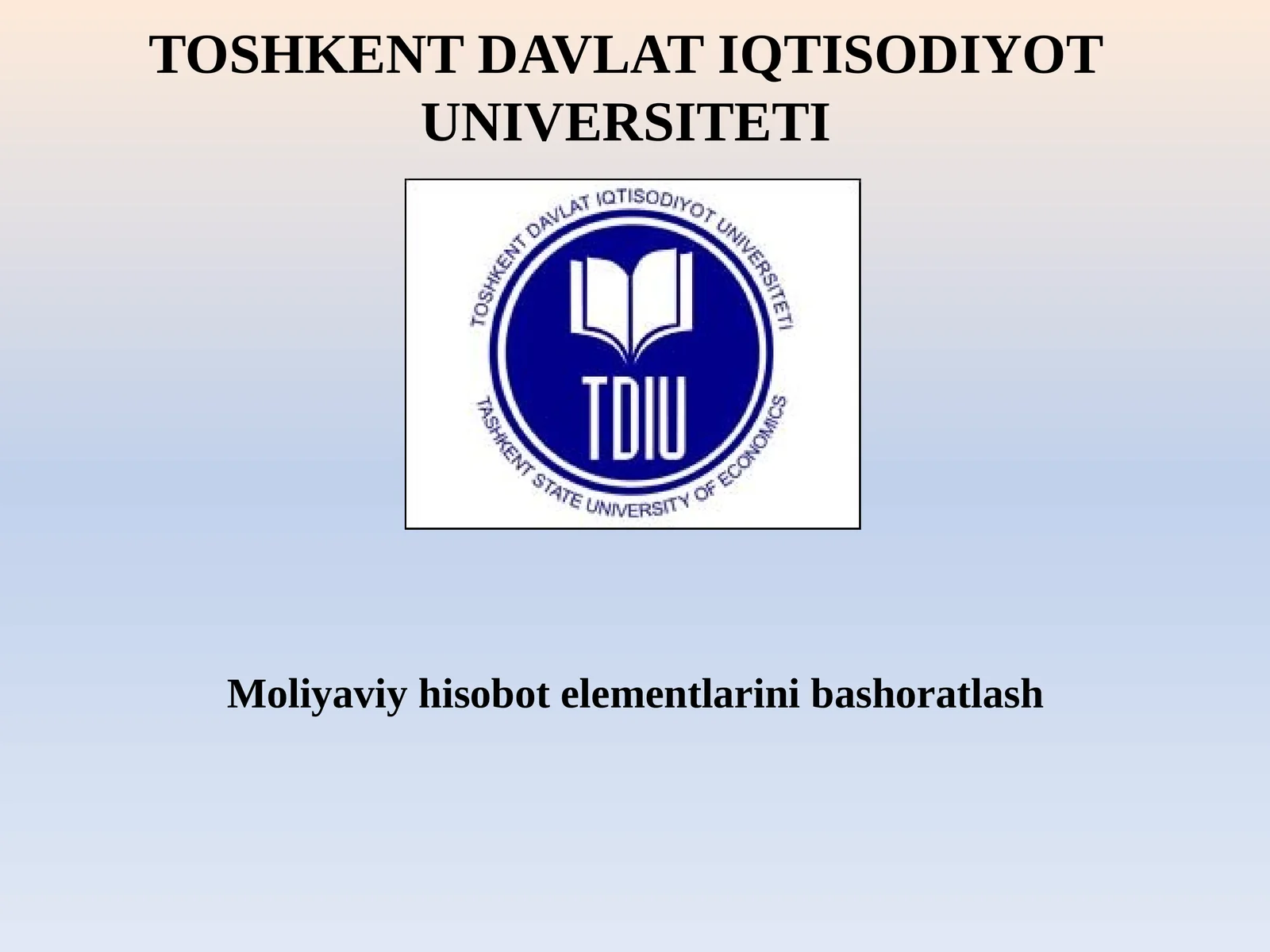 Moliyaviy hisobot elementlarini bashoratlash 1